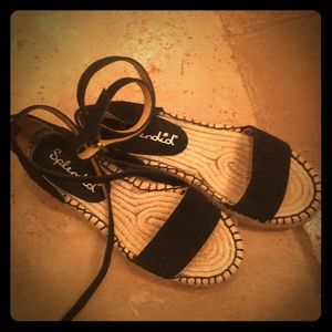 EUC Women’s Black Suede Splendid Espadrilles 6.5